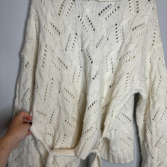Veronica Beard Oversized Crochet Knit Belted Cardigan - Picture 5 of 10